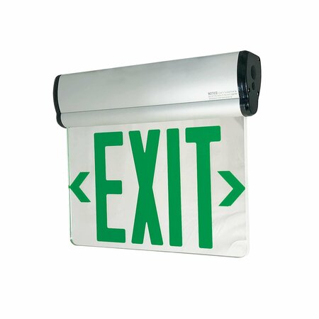 NORA LIGHTING LED Self-Diagnostic Wet Location Exit Sign, White Housing w/ 6in Red Ltr. NX-617-LED/R NX-812-LEDG2MA